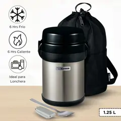 ZOJIRUSHI - Termo de Comida 4 Divisiones Mr Bento Negro 1.23l