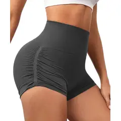ROYAL PEACH APPAREL - Short deportivo GRIS corte lateral - Ropa deportiva mujer gym