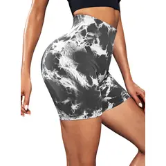 ROYAL PEACH APPAREL - Short deportivo Tie Dye GRIS OSCURO - Ropa deportiva mujer gym