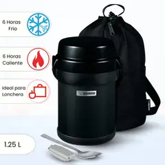 ZOJIRUSHI - Termo de Comida 4 Divisiones Mr Bento Negro 1.23 L
