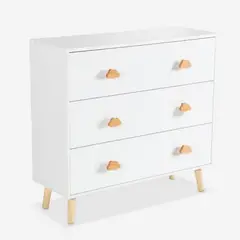 DIBA MUEBLES - Comoda Infantil 3Cajones Juniper Blanco