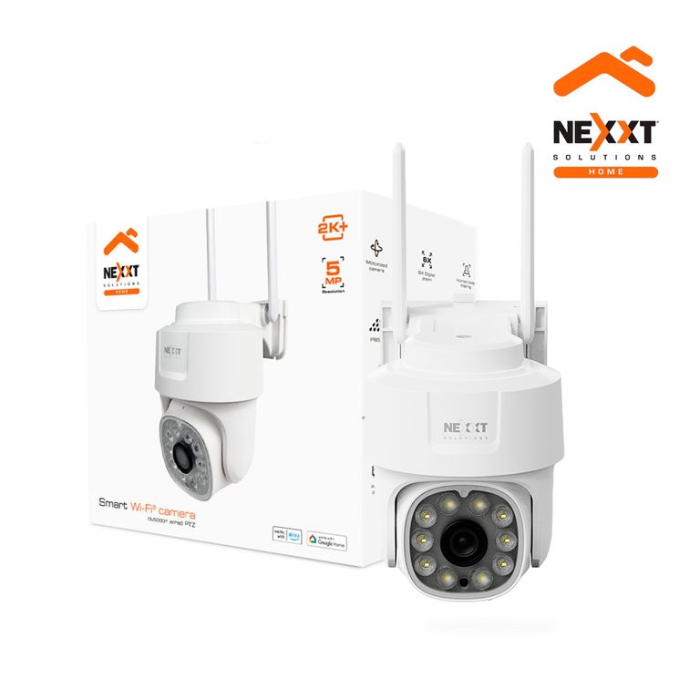Cámara PTZ Wifi Nexxt NHC-OP10 5MP Zoom 6X Audio 2 vías Reflector Sirena RJ45