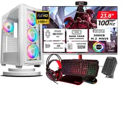 ANTRYX - Computadora ryzen 7 5700g ram 16gb ssd 500 monitoR Curvo 24 full hd web cam