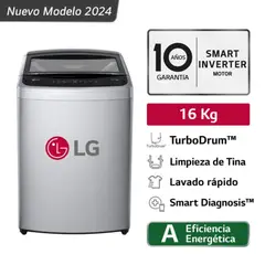 LG - Lavadora Automática Smart Inverter WT16DVTB 16 Kg TurboDrum Nuevo Modelo - Gris
