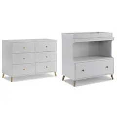 GENERICO - Combo Comoda con Cambiador Infantil Blanco Fielpo Amore Home