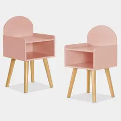 GENERICO - Velador Infantil Qiana Rosado x2und Amore Home