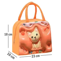 GENERICO - Lonchera Bolso Para alimentos con diseño Kawaii - Naranja