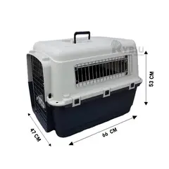 GENERICO - Contenedor Moderno de Mascota L70 en Plomo Oscuro Y+Stickers