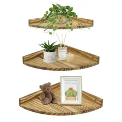 GENERICO - Repisa Flotante de Esquina Rustico Beckers Caramelo Petrox Home