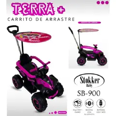 STOKKER BABY - Correpasillo Terra con USB, Bluetooth Sonido - Rosado