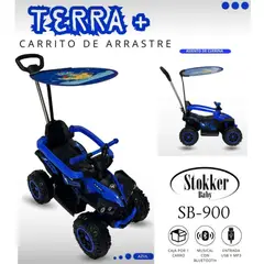 STOKKER BABY - Correpasillo Terra con USB, Bluetooth Sonido - Azul