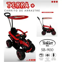 STOKKER BABY - Correpasillo Terra con USB, Bluetooth Sonido -Rojo