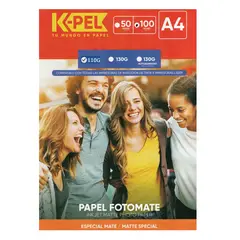 GENERICO - 5 paquetes K-PEL Papel Foto Mate Especial 110grmX100hj A4