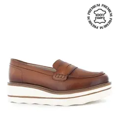 ECCO - Zapatos Mocasines Mujer Luanna02 Café Claro Cuero Natural