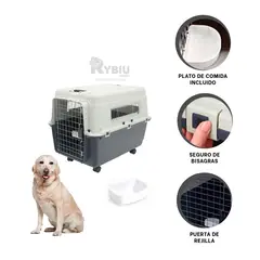 GENERICO - Portadora Canina L80 en Plomo Oscuro Y+Banderitas adhesivas