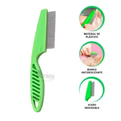 GENERICO - Cepillo Antipulgas de Color Verde Y+Envoltorio de Regalo