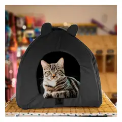 GENERICO - Cama Perfecta para Gatos en Color Negro Y+Stickers