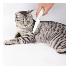 GENERICO - Cepillo Quita Pulgas de Color Blanco Y+Envoltorio de Regalo