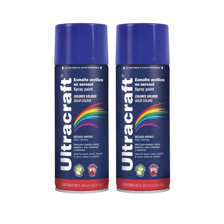 Pintura spray color AZUL MARINO, 2 UNIDADES ULTRACRAF