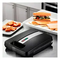 GENERICO - Sandwichera Moderna para 4 Panes en Negro Y+Papel de Regalo
