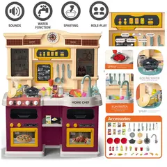 GENERICO - Cocina Interactiva con Luces Sonido Y Grifo con Agua 84 pzs