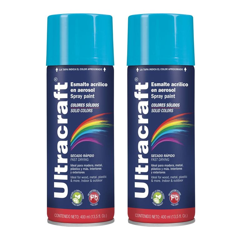 Pintura spray color CELESTE, 2 UNIDADES ULTRACRAF