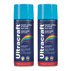 TRUPER - Pintura spray color CELESTE, 2 UNIDADES ULTRACRAF