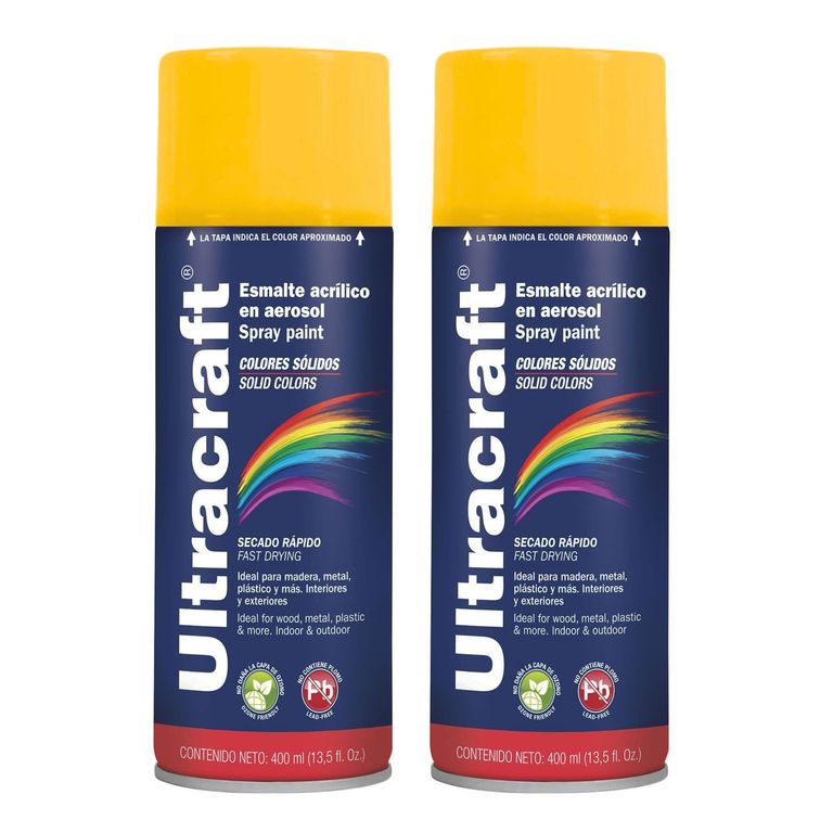 Pintura spray color amarillo CAT, pack 2 unidades ULTRACRAF