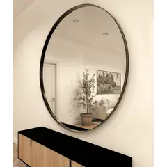GENERICO - Espejo Redondo de Fierro Negro de 160x160CM