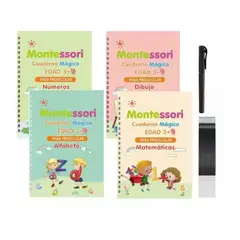 GENERICO - Pack de 4 Libros Mágicos de Trazos Montessori