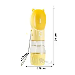 RYBIU IMPORT - Botella de Agua para Mascota Amarillo Y+Ligas de Regalo