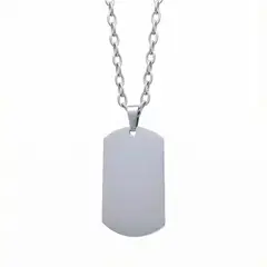 GENERICO - Collar Cadena de eslabones + Placa Militar de acero inoxidable antialérgico para Hombre