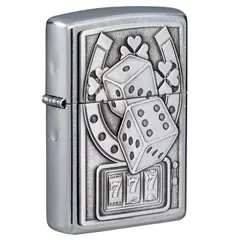ZIPPO - Encendedor Lucky 7 Emblem Street Chrome