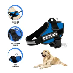 GENERICO - Pechera Canina Talla XL en Azul Y+Banderitas Adhesivas