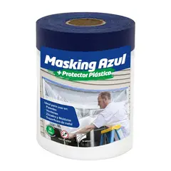 GENERICO - Cinta Masking Tape Azul SHURFIX + Protector plástico 55CM x 33M