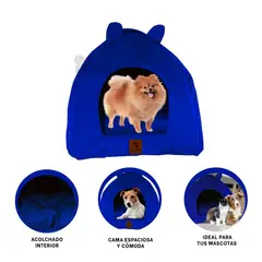 RYBIU IMPORT - Casita Seguro para CanesTalla S Azul Rey Y+Post-it adhesivos