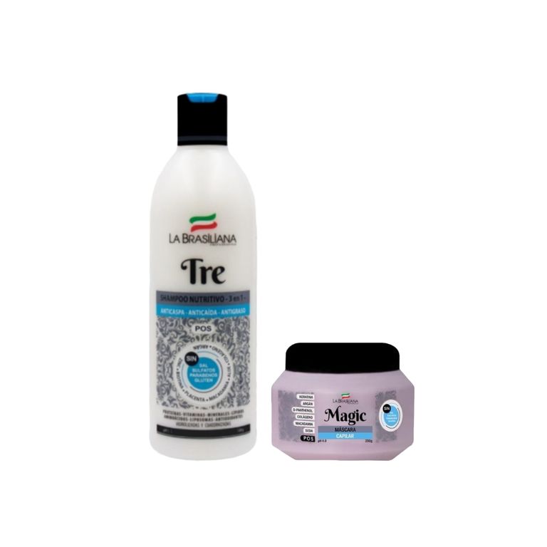 Pack Shampoo TRE + Mascara Capilar Magic POS 250 g.
