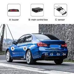 MN ELECTRONICS - Sensor Retroceso Para Auto Kit Completo Color Negro MG18