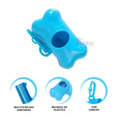GENERICO - Envase de Popo Canino en Tono Celeste Y+Envoltorio de Regalo