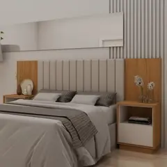 GENERICO - Cabecera con Velador Rave Marrón R&R MUEBLES