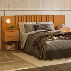 GENERICO - Cabecera con Velador Zeke Marrón R&R MUEBLES