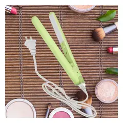 RYBIU IMPORT - Plancha de Pelo Facil Uso Chico Verde Y+Papel de Regalo