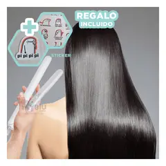 RYBIU IMPORT - Planchador de Pelo Lindo Blanco Y+Banderitas Adhesivas