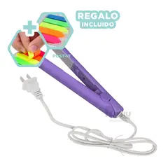 RYBIU IMPORT - Planchador Versatil de Cabello Lila Y+Ligas de Regalo