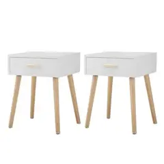 TU MESITA - COMBO X 2 Veladores Vintage Montreal Melamine Blanco