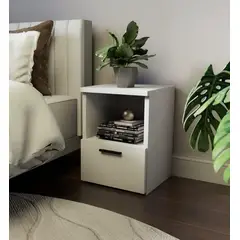 TU MESITA - Velador Moderno Omara 1 Cajón Blanco