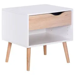 TU MESITA - Velador Oslo 1 cajón 50x39x49 cm Blanco