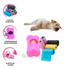 RYBIU IMPORT - Kit Compacto de Bolsas para Popo de Perro Rosado Y+Agendita