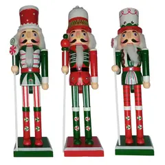 GENERICO - Cascanueces navideños rojos muñecos de navidad 37cm