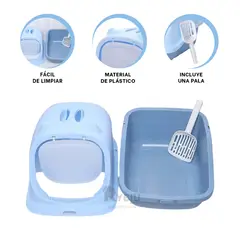 GENERICO - Caja de Arena Sanitaria en Color Celeste Y+Stickers